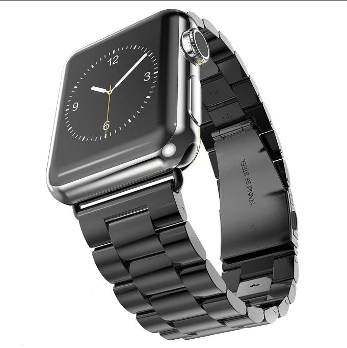 Stainless Steel Strap for Apple Watch Band 38mm - 40mm Metal Links Bracelet Smart Watch Strap - Black