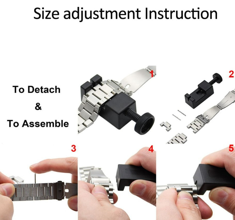 Stainless Steel Strap for Apple Watch Band 38mm - 40mm Metal Links Bracelet Smart Watch Strap - Black