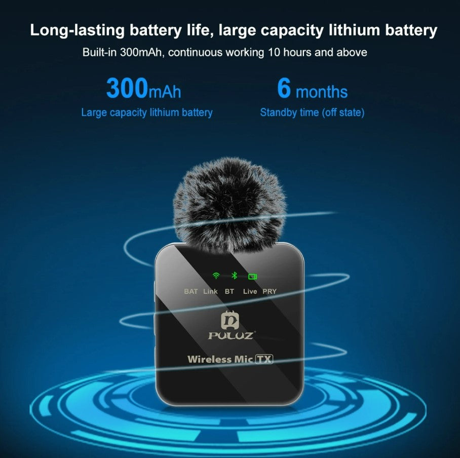 PULUZ Wireless Lavalier Microphone for Mobile Phone - 2 8Pin